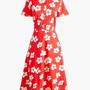 J Crew Floral Button Down Shirt Dress SZ 0